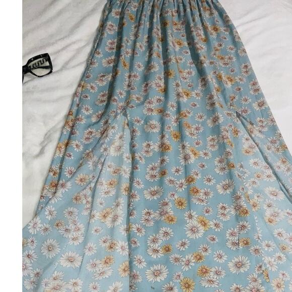 FOREVER 21 Women Blue & Off-White Floral Print A-Line Dress - Picture 5 of 10